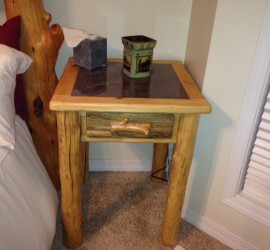 Rustic Pine Bedside Table